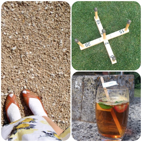 Wedding outfit, Pimms and lawn games