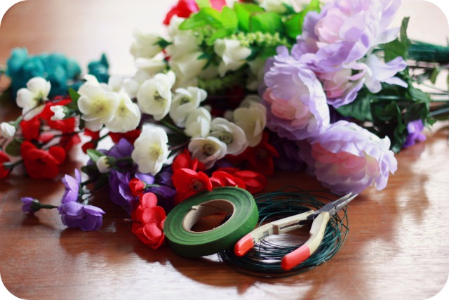 DIY floral crown supplies