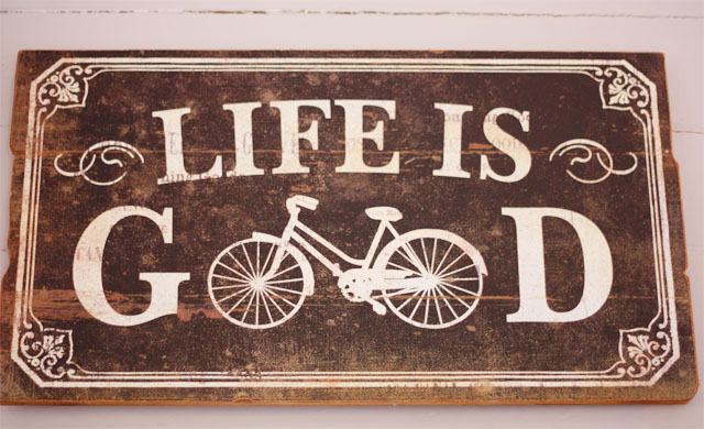 Life is good cycle sign