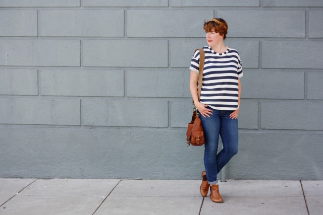 Breton stripes and denim jeans