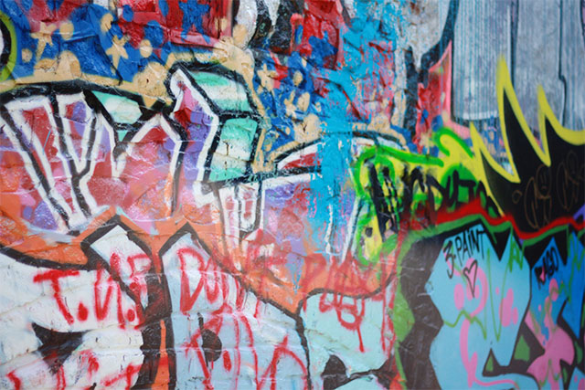 Grafitti covered walls in Bristol